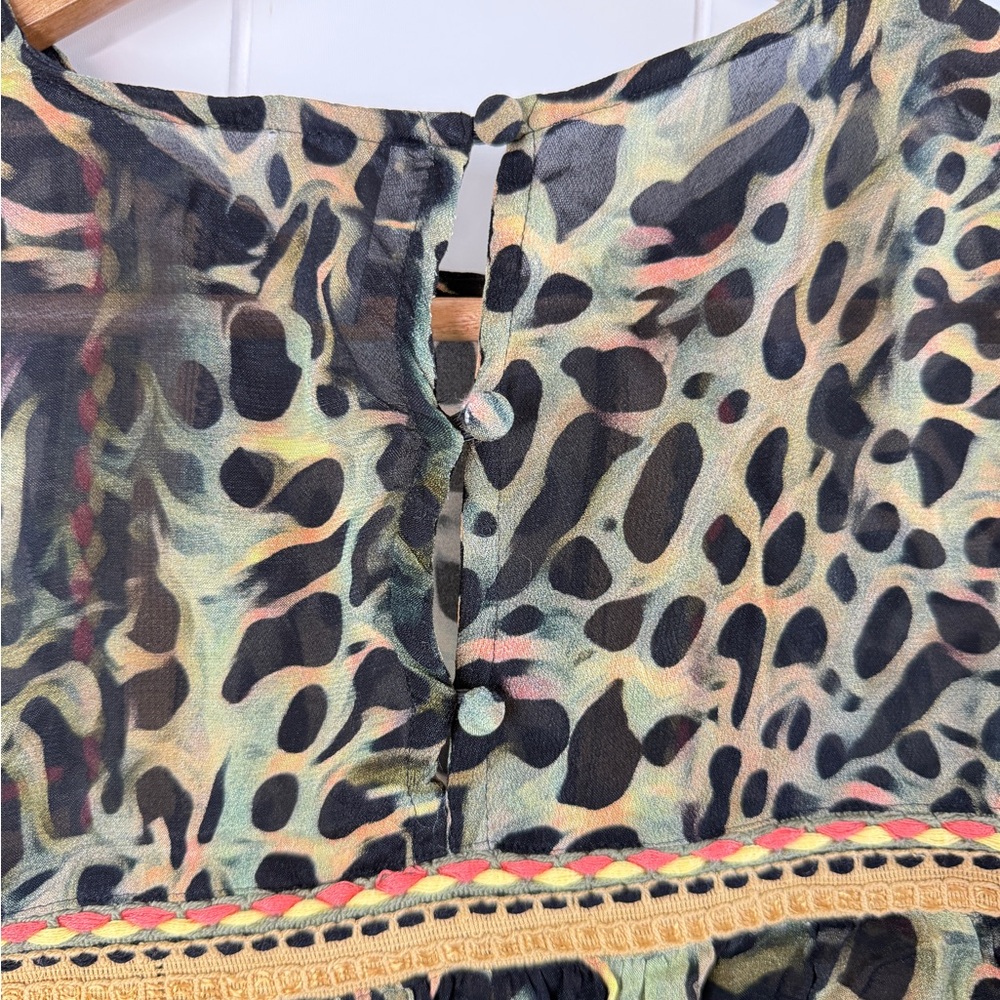 Anthro Blnk London Leopard Print Long Sleeve Women's Top - Picture 10 of 11